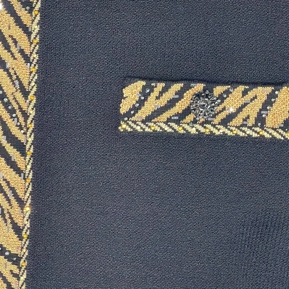 St.John Evening by Marie Gray, Gold and Black Jacket Women’s size 4 - Picture 8 of 13